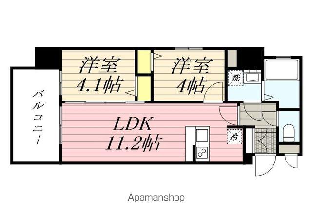 グランフォーレ千早プレミア(2LDK/9階)の間取り写真