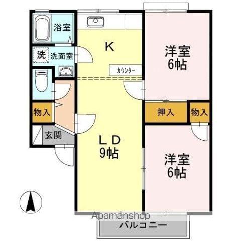 グレイスタウンⅡ A(2LDK/1階)の間取り写真