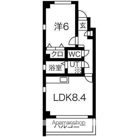 LAPUTA(1LDK/3階)の間取り写真