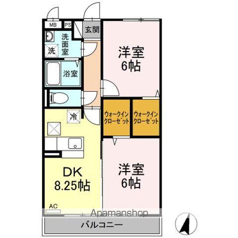 コンフォール瑞江Ⅴ・Ⅵ Ⅵ(2DK/1階)の間取り写真