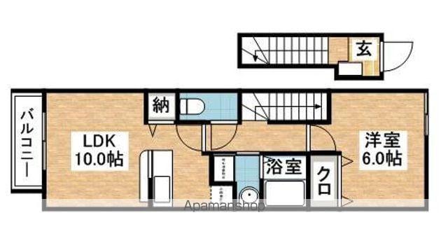 グリーンフォレスト(1LDK/2階)の間取り写真