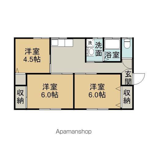 茨城県神栖市 1階建 築12年(3DK)の間取り写真