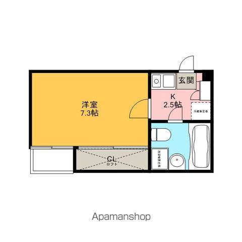 ANDY茶屋が坂(1K/2階)の間取り写真