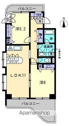 エルトンハウス(2LDK/5階)の間取り写真