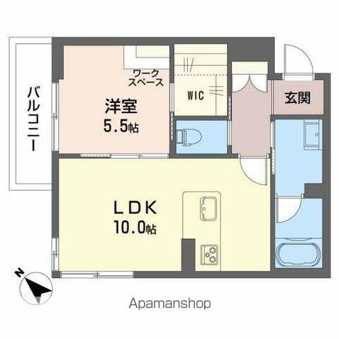 カーサ デル マーレ(1LDK/1階)の間取り写真