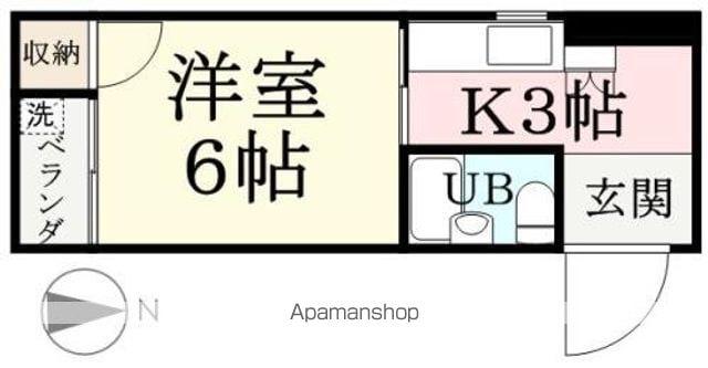 Uコーポ(1K/3階)の間取り写真