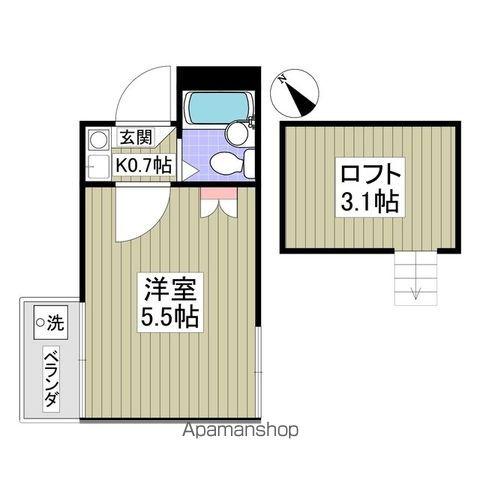 VILLEIL高松(1K/2階)の間取り写真