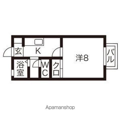 クラベール(1K/2階)の間取り写真