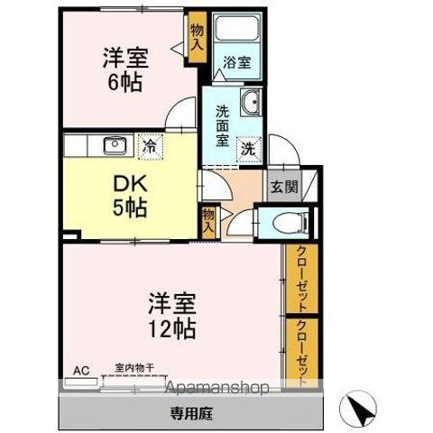 メゾン八事(2K/1階)の間取り写真