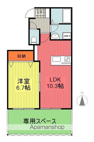 カサメント ベラ ノッテ(1LDK/1階)の間取り写真