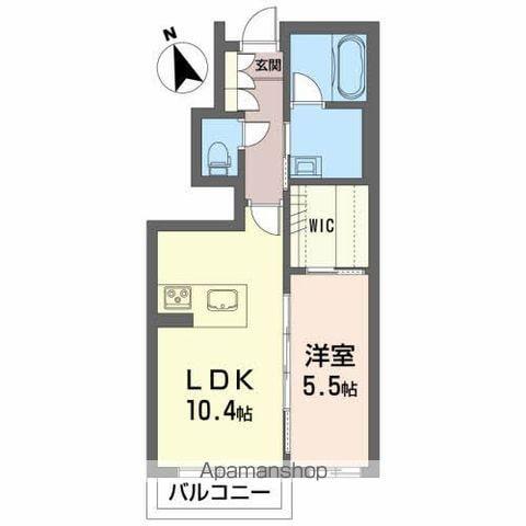 シャーメゾン加賀野(1LDK/1階)の間取り写真