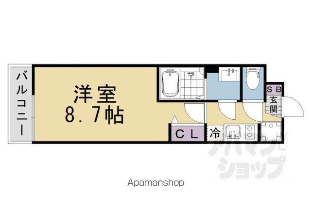 グランデコート薬大前ノースII(1K/4階)の間取り写真