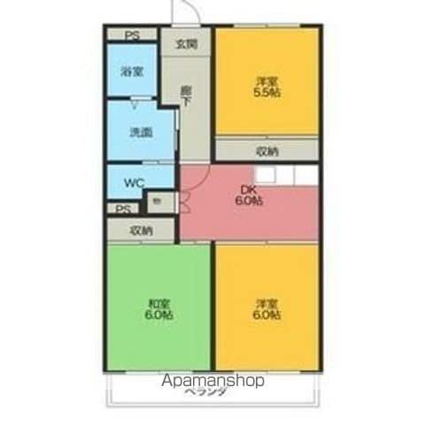 エスポワールHARA(3DK/2階)の間取り写真