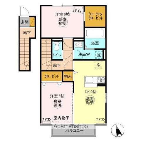 グランドステージ久保台ABC(2DK/2階)の間取り写真