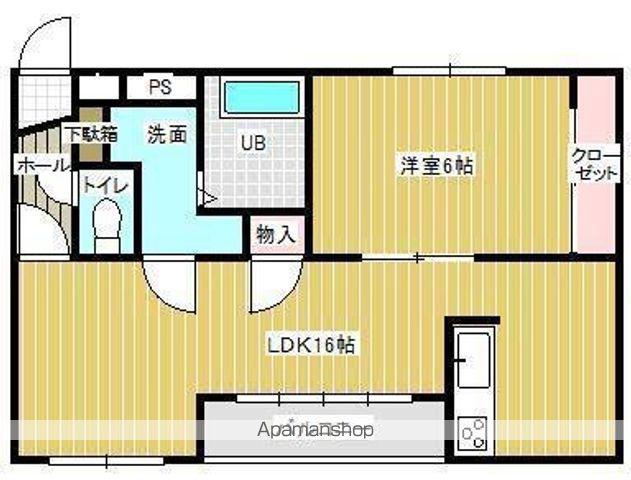 近鉄名古屋線 霞ケ浦駅 徒歩12分 3階建 築17年(1LDK/1階)の間取り写真