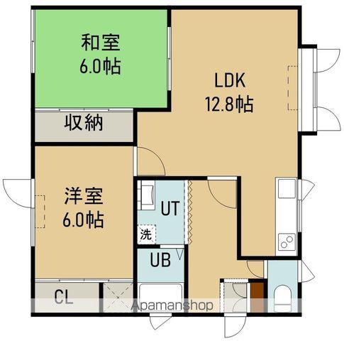 ルーエンⅡ(2LDK/1階)の間取り写真