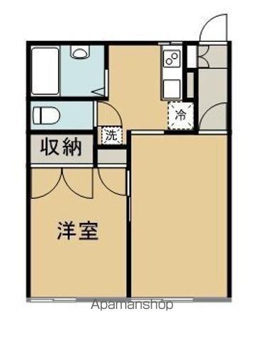 アパートメントマデイラE(1DK/2階)の間取り写真