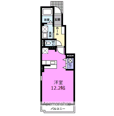 BELQUARTETTOⅡ(ワンルーム/1階)の間取り写真