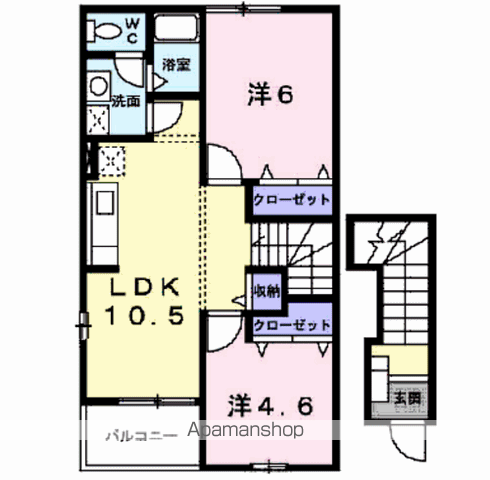 リバティハウスⅡ(2LDK/2階)の間取り写真