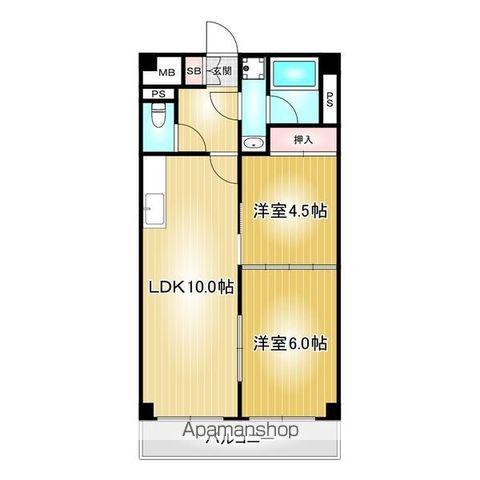 メゾンエトワール(2LDK/10階)の間取り写真