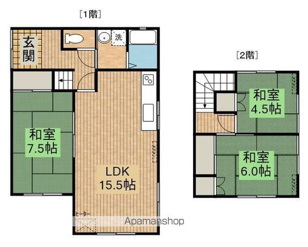 岩手県盛岡市 2階建 築50年(3LDK)の間取り写真