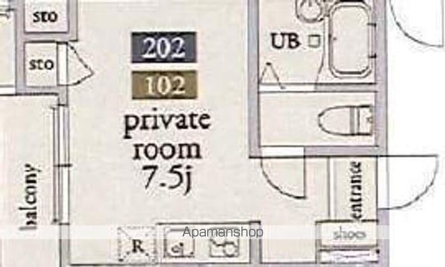 アーベインテラス大塚(1K/2階)の間取り写真