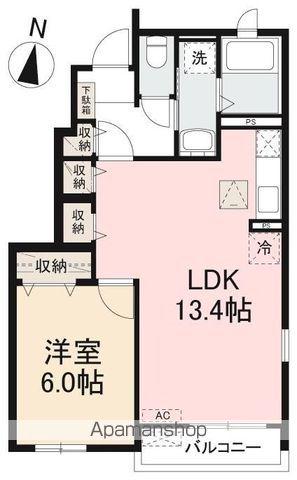 サウス・ヴィレッジA・B(1LDK/1階)の間取り写真
