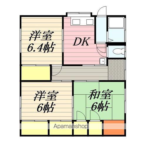 長崎本線 中原駅 徒歩14分 1階建 築37年(3DK)の間取り写真