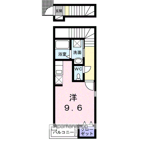 メゾン・ソレイユ(ワンルーム/2階)の間取り写真