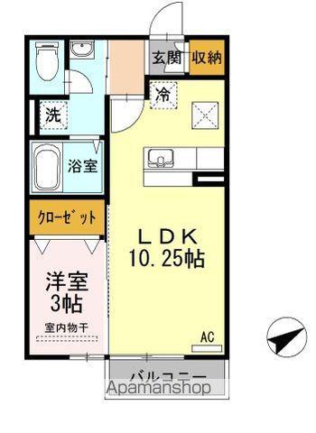 サンライズ豊益 西大浜(1LDK/1階)の間取り写真