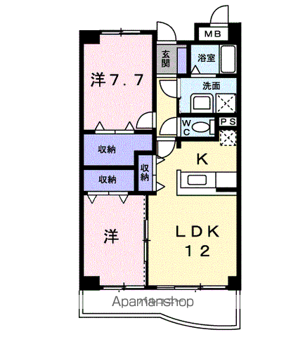 セントラルパーク(2LDK/3階)の間取り写真