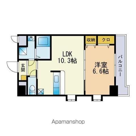 HF福岡レジデンスイースト(1LDK/4階)の間取り写真