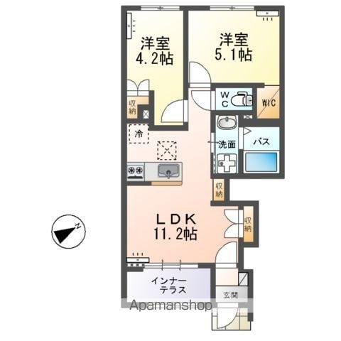 アーバンヒルズ(2LDK/1階)の間取り写真