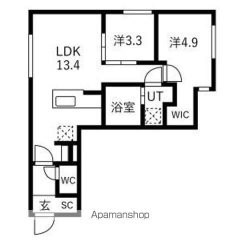RUMO LUEB(2LDK/2階)の間取り写真