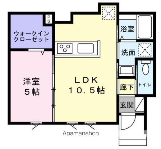 グランヅ片島(1LDK/1階)の間取り写真