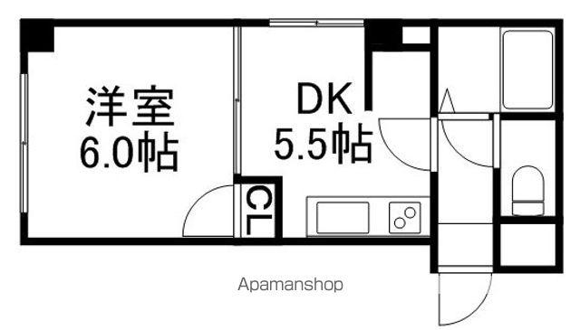 パレス発寒南(1DK/2階)の間取り写真