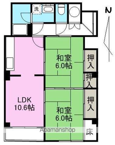 メゾン上池(2LDK/2階)の間取り写真