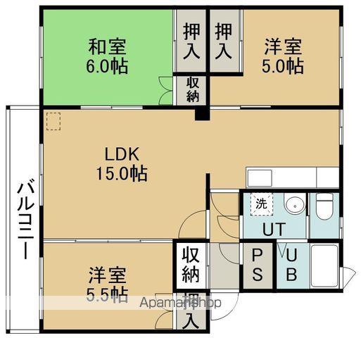 ツインクル豊川(3LDK/2階)の間取り写真