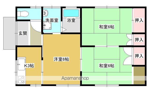 日豊本線 西都城駅 バス乗車時間:10分 志比田バス停で下車 徒歩3分 1階建 築31年(3K)の間取り写真