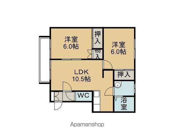 ウッドパレス(2LDK/1階)の間取り写真