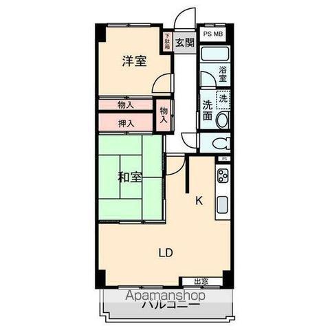 ウーリィパレス第二大森(2LDK/2階)の間取り写真