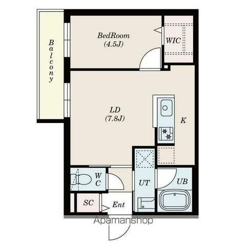 SーRESIDENCE東札幌AZURE(1LDK/2階)の間取り写真
