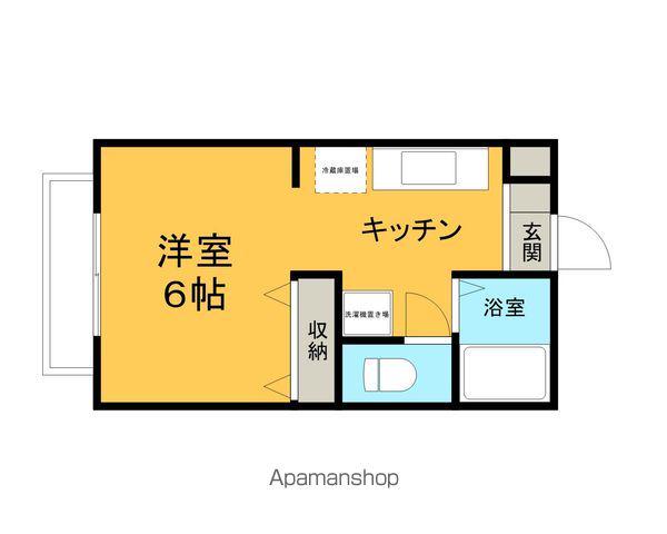 ハイツオリオン(ワンルーム/2階)の間取り写真