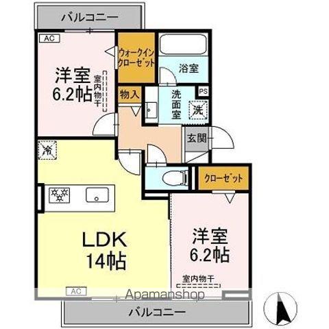 ベレンジュ(2LDK/3階)の間取り写真