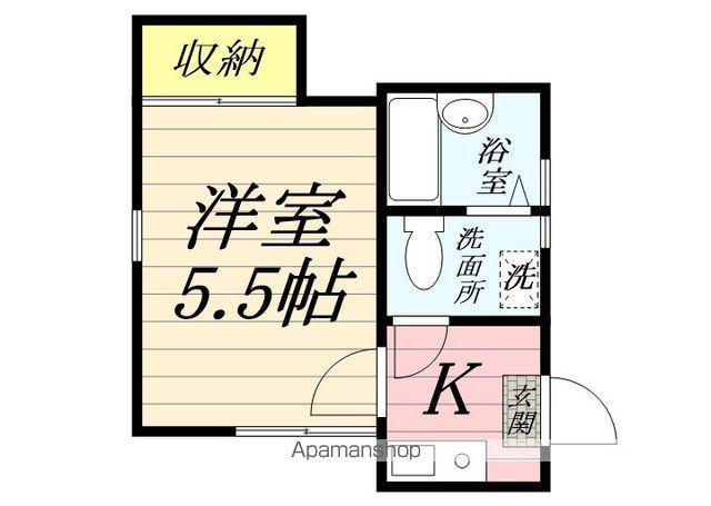 ブルックサイド鶴見(1K/1階)の間取り写真