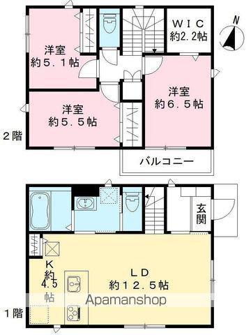 高崎線 桶川駅 徒歩31分 2階建 築1年(3LDK)の間取り写真