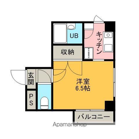 FONTE六枚(1K/6階)の間取り写真