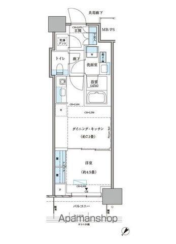 パークアクシス豊洲キャナル(1DK/14階)の間取り写真