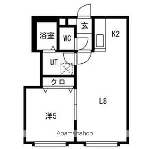 サンセットハイツ平岸(1LDK/2階)の間取り写真