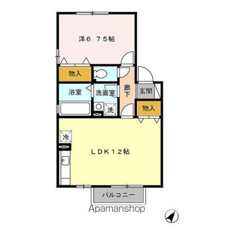 グランドゥールIVD(1LDK/1階)の間取り写真